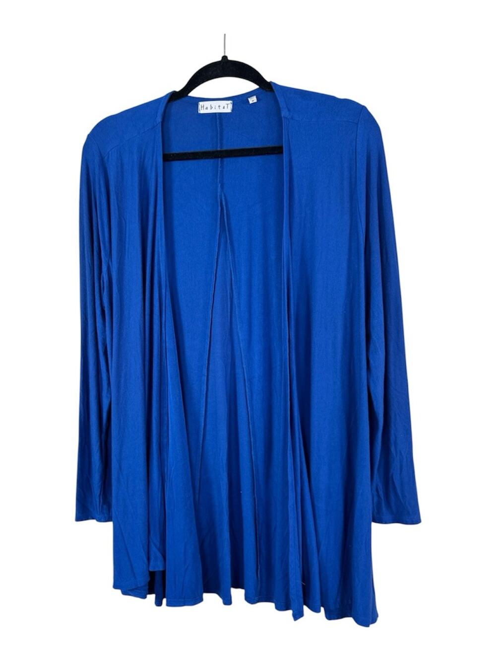 Habitat Blue Long Line Cardigan Sweater Womens M Casual Classic Staple Basic